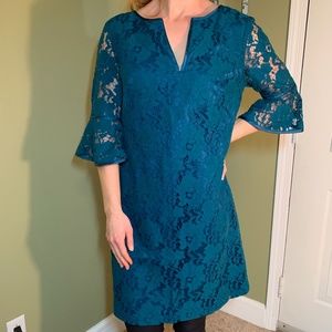 Adrianna Papell Blue Lace Dress
